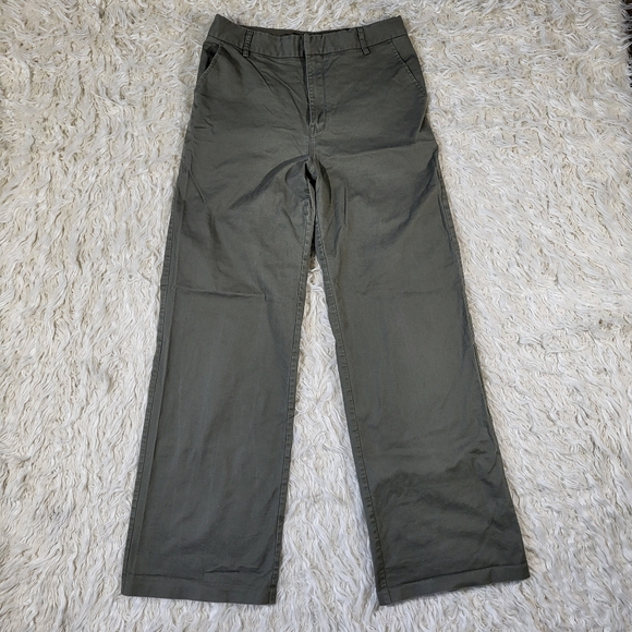 Good American - Good Ease Wide Leg Twill Pants Green Olive - Size 6/28 - Picture 2 of 16